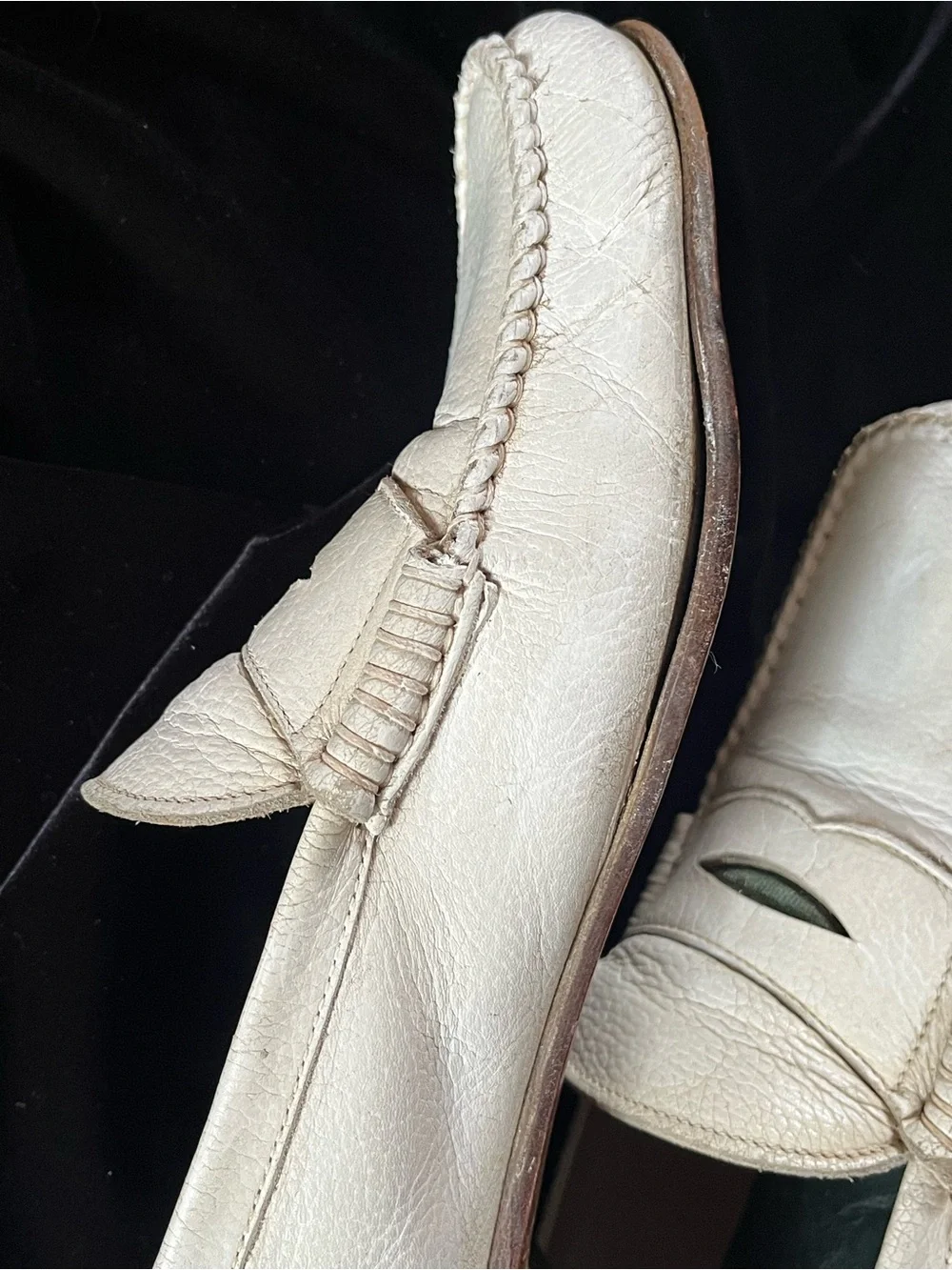 Gucci Vintage Men's White Penny Loafers